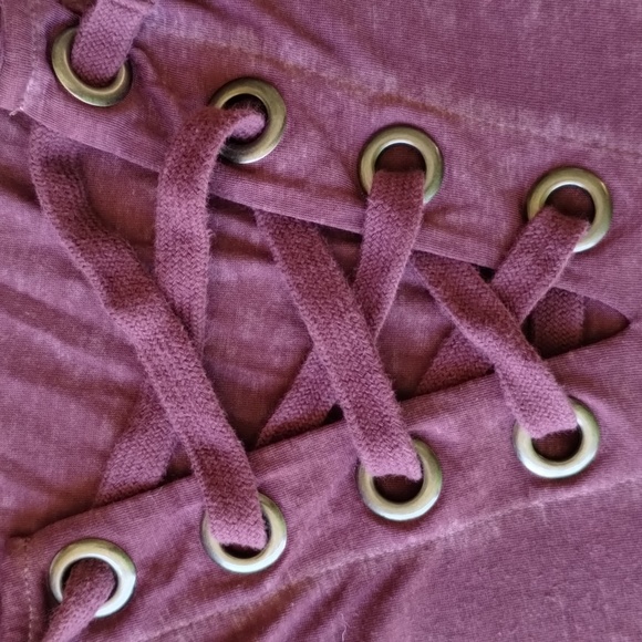 Cloud Chaser Maroon Sheer Burnout With Criss Cross Front - Picture 3 of 13